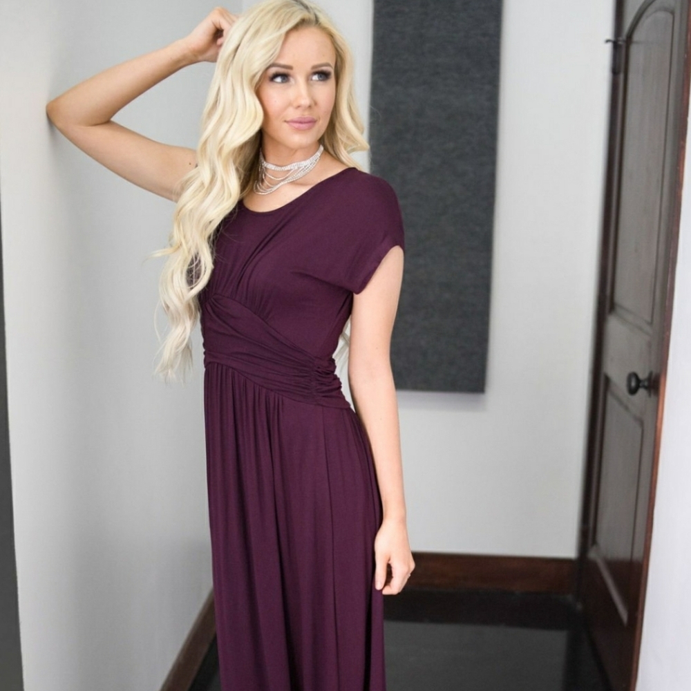 NWT "Athena" Plum Maxi Dress
